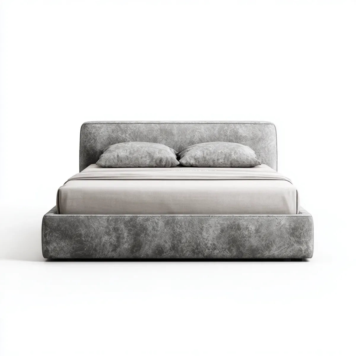 Polsterbett Doppelbett Grau 180 x 200 cm Polyester Rechteckig