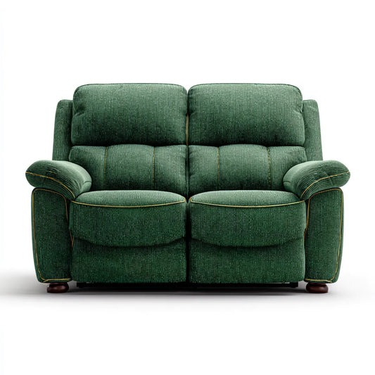 2-Sitzer Sofa Dunkelgrün 160 x 92 x 102 cm Polyester-Cord Rechteckig