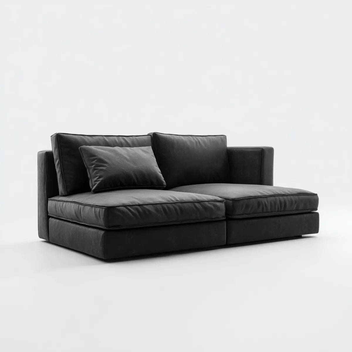 2-Sitzer Sofa Schwarz aus PU-Kunstleder rechteckig 180 x 95 x 78 cm