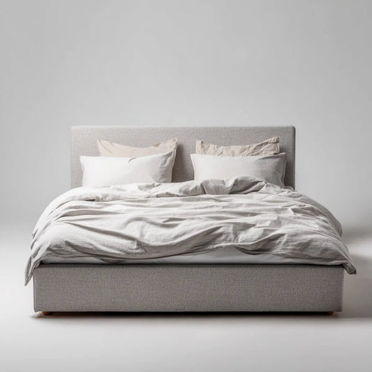 Polsterbett Doppelbett Hellgrau 180 x 200 cm Polyester Rechteckig