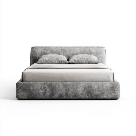 Polsterbett Doppelbett Grau 180 x 200 cm Polyester Rechteckig