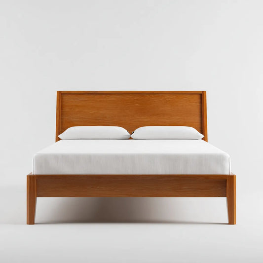 Doppelbett Bettgestell Braun aus massivem Akazienholz rechteckig Liegefläche 180 x 200 cm Außenmaß 190 x 210 x 110 cm